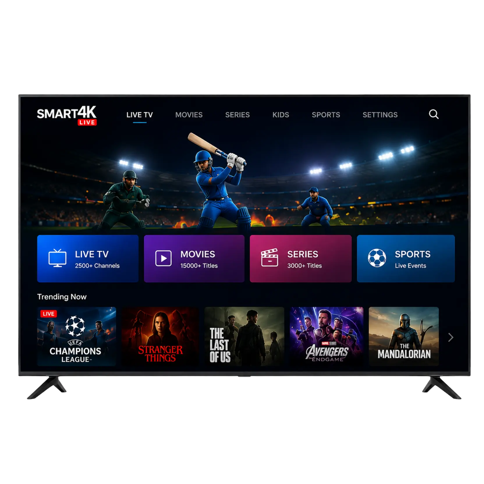 SMART4K Panel Sports Streaming Interface